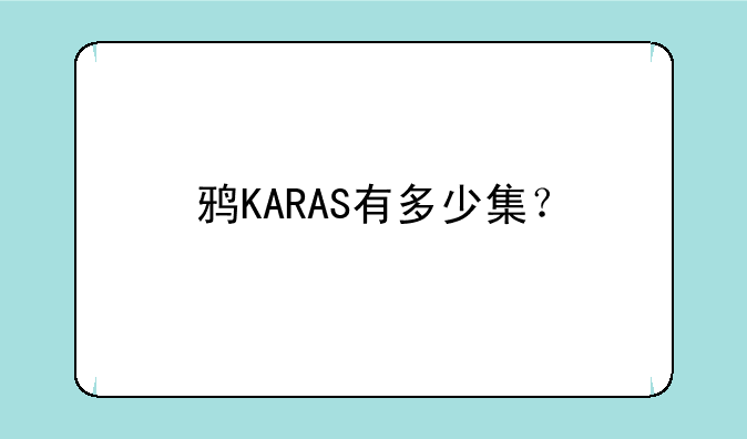鸦KARAS有多少集？