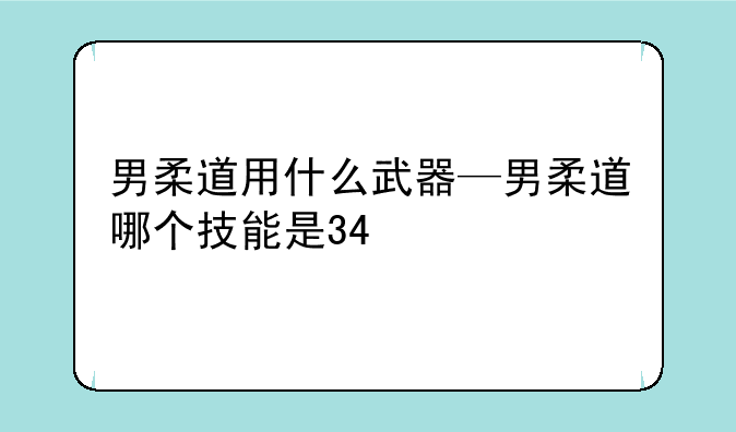 男柔道用什么武器—男柔道哪个技能是34